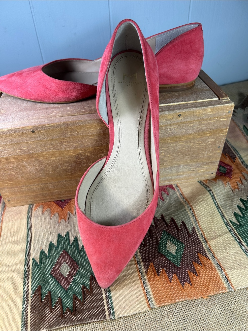 Marc Fisher Coral Suede D'Orsay Pointed-Toe Flats